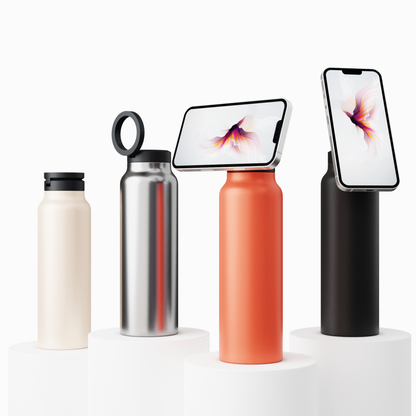 Water Bottle with Magnetic Phone Holder